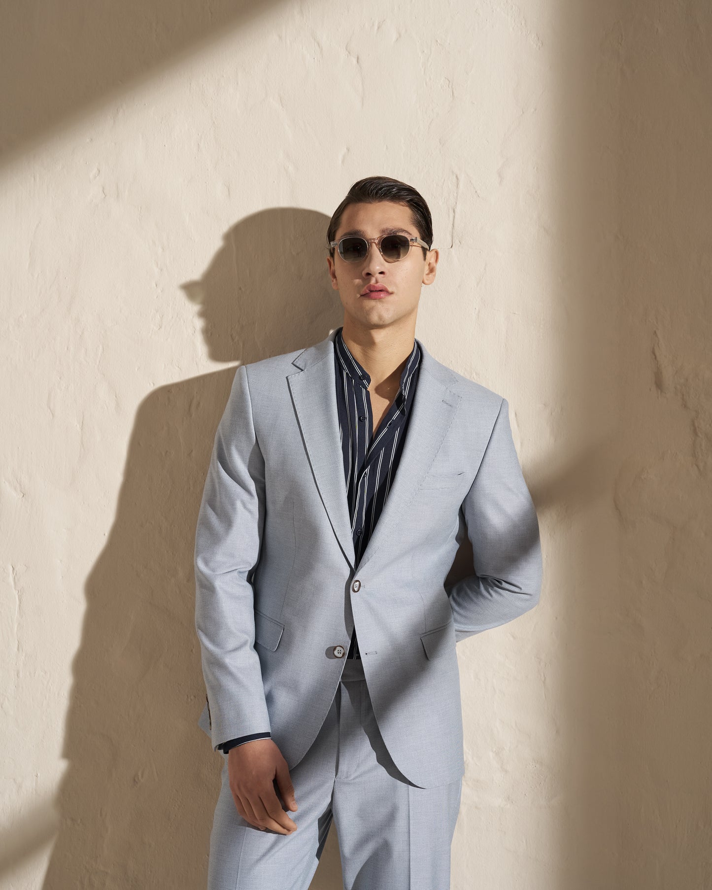 Men’s Lightweight Single-Breasted Blazer – Light Blue
