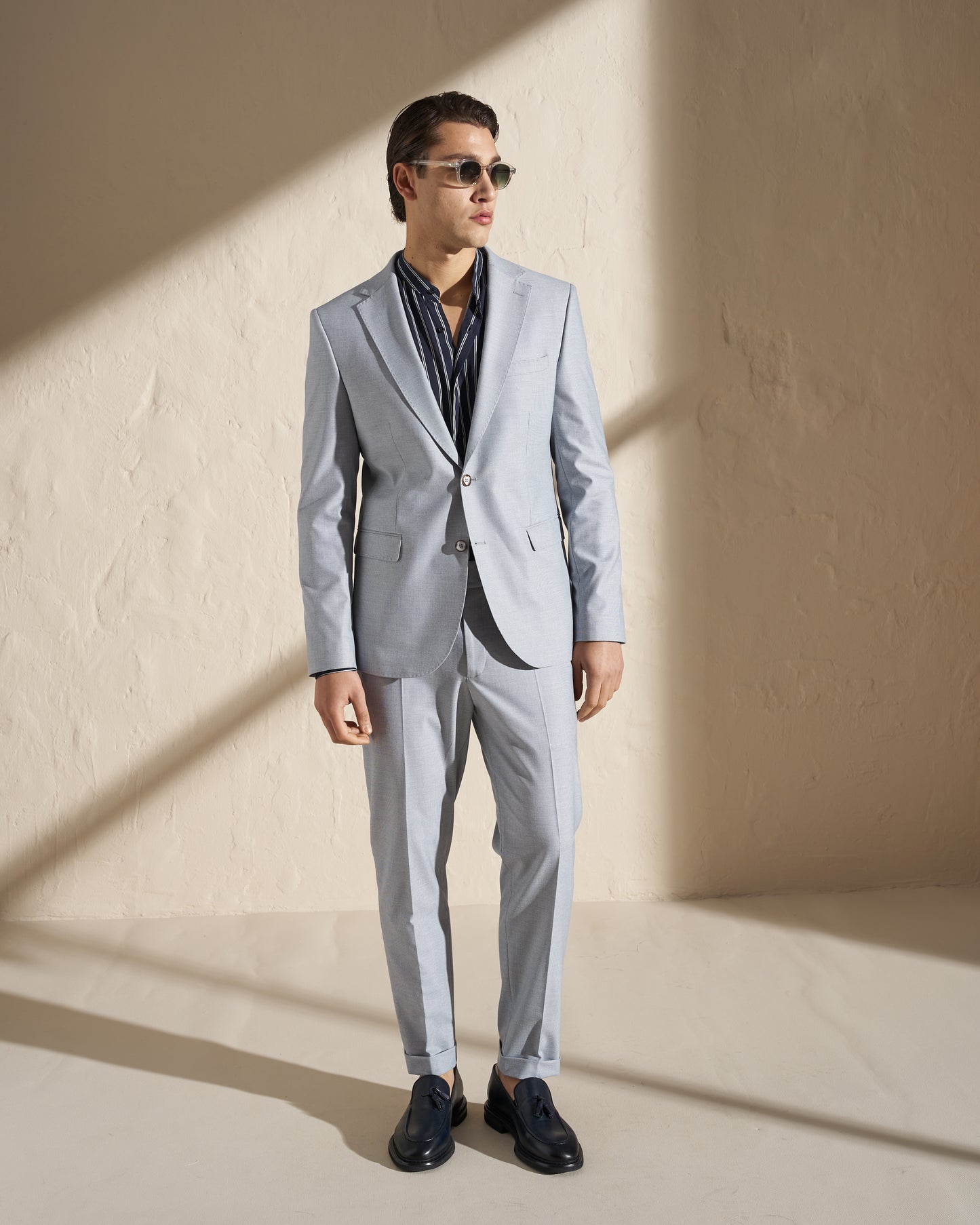 Men’s Lightweight Single-Breasted Blazer – Light Blue