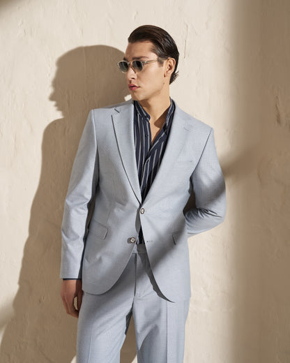 Men’s Lightweight Single-Breasted Blazer – Light Blue