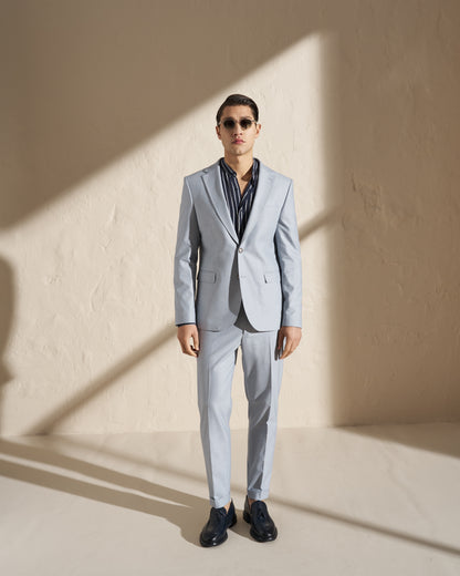 Men’s Lightweight Single-Breasted Blazer – Light Blue