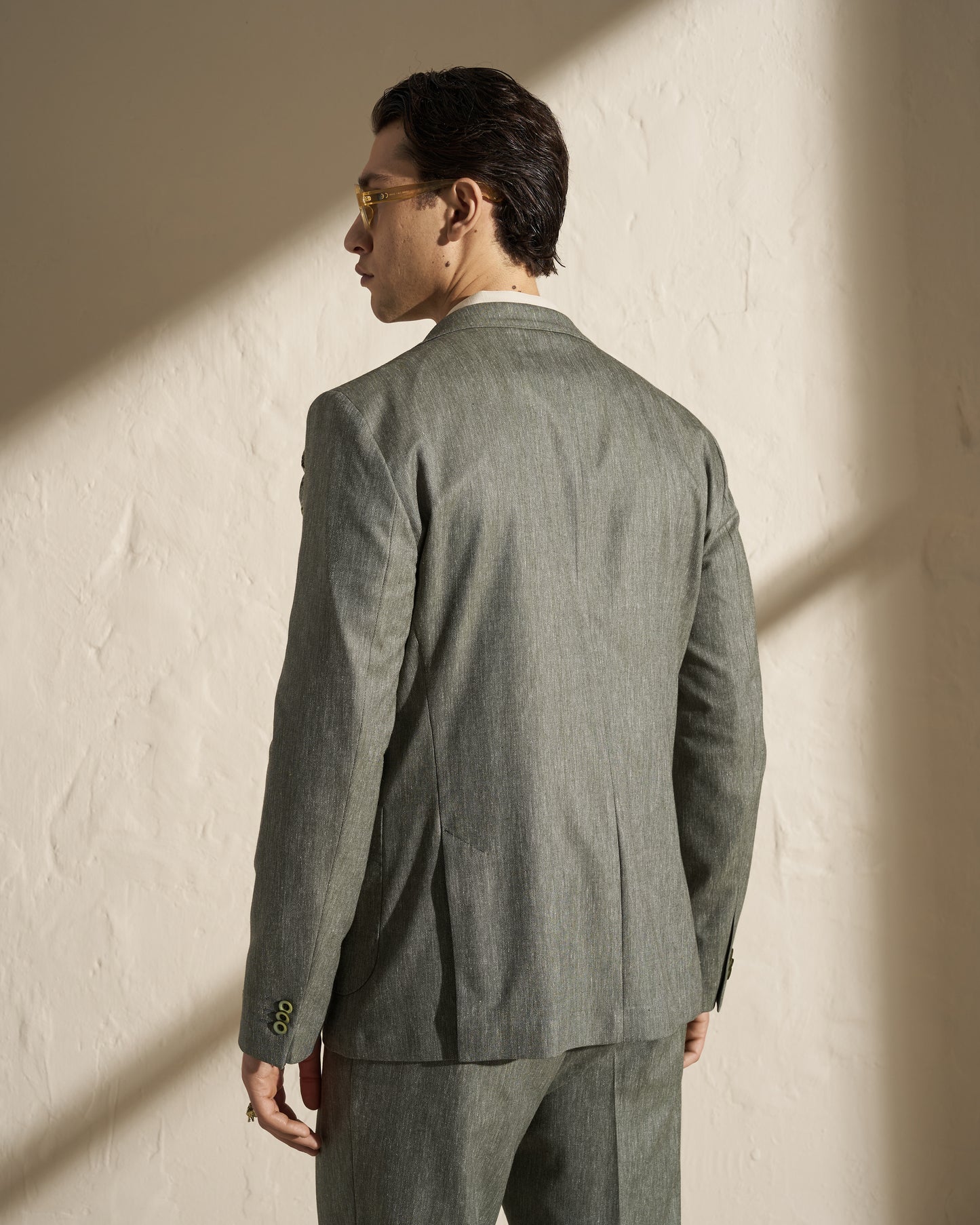 Men’s Lightweight Herringbone Blazer – Green