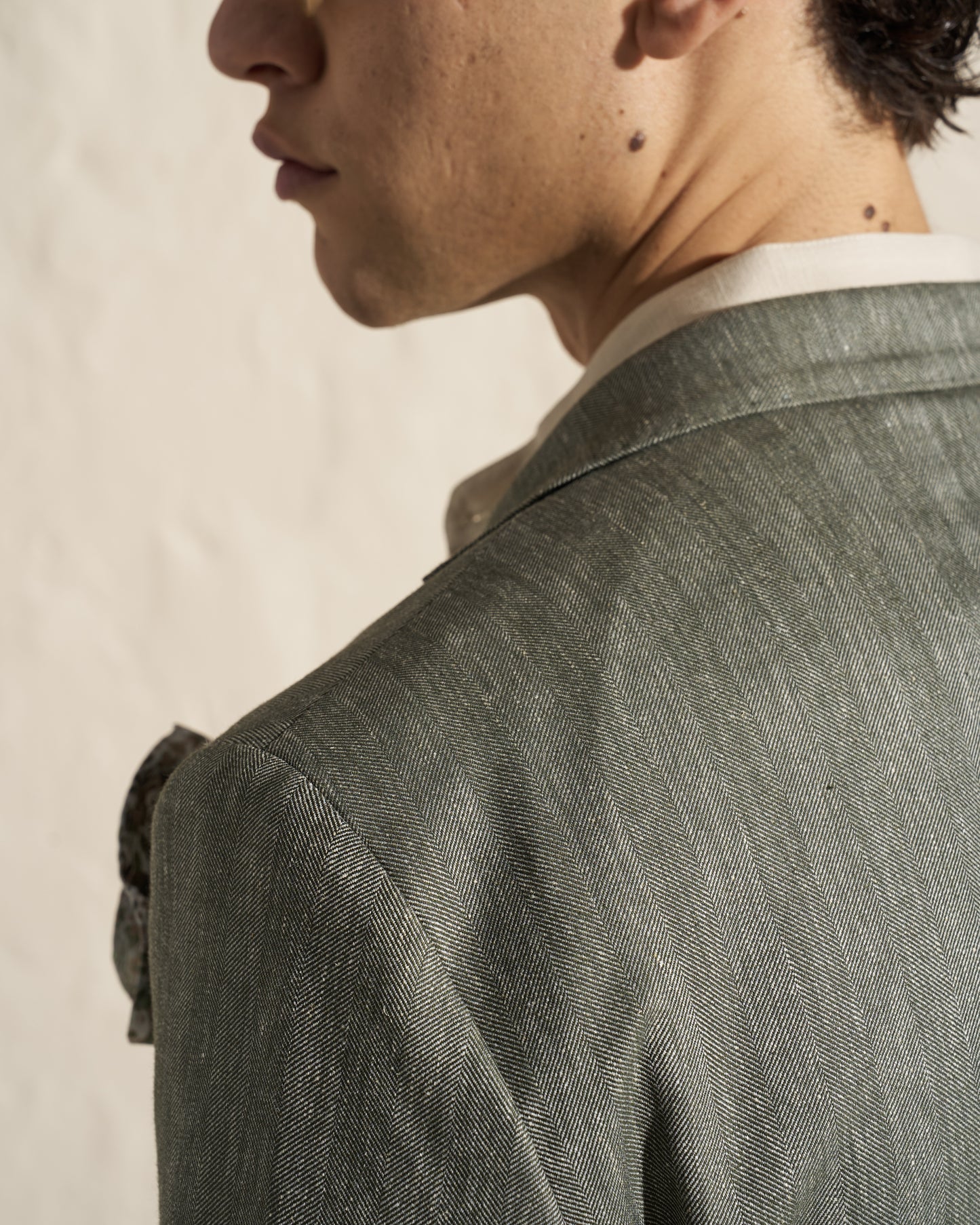 Men’s Lightweight Herringbone Blazer – Green