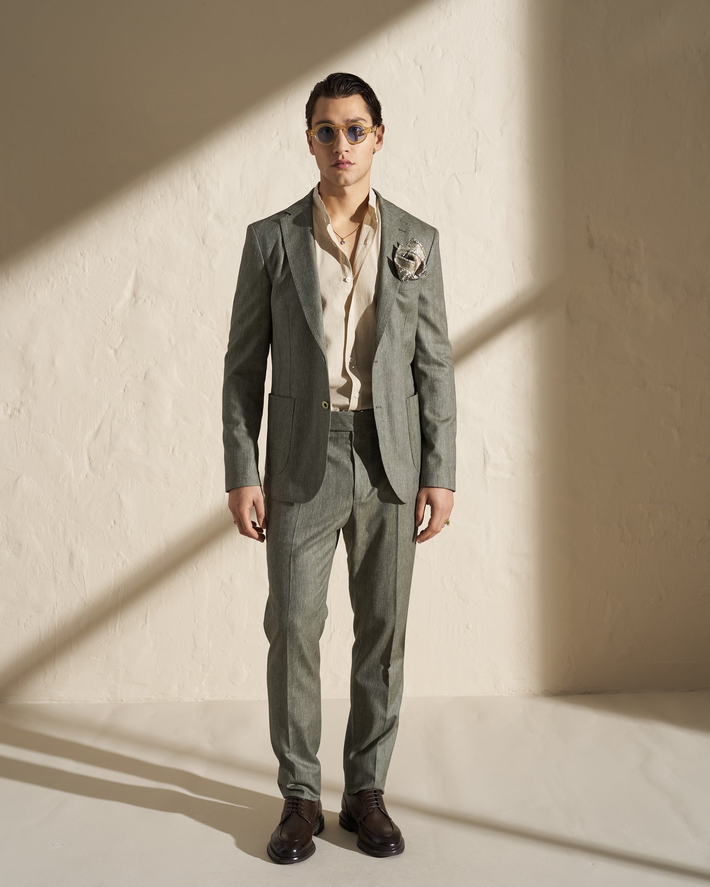 Men’s Lightweight Herringbone Blazer – Green