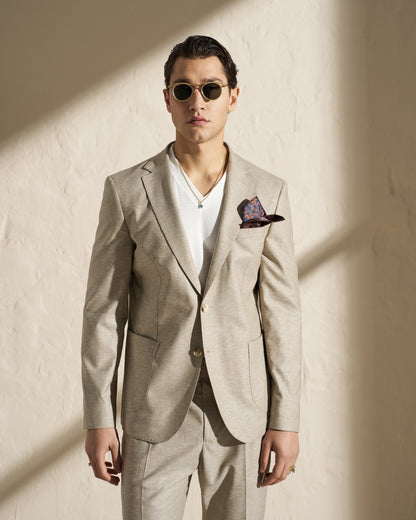 Men’s Lightweight Linen-Blend Blazer – Beige