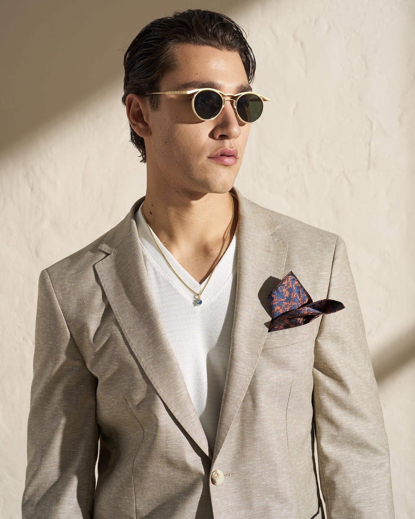 Men’s Lightweight Linen-Blend Blazer – Beige