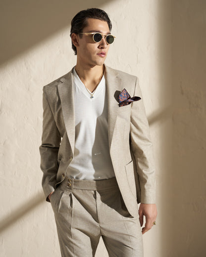Men’s Lightweight Linen-Blend Blazer – Beige