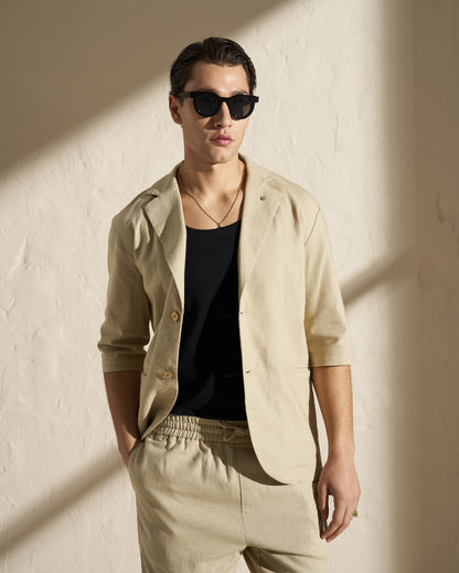 Cotton Linen Unlined Lightweight Blazer