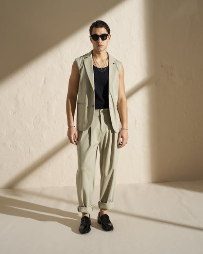 Sleeveless Lightweight Blazer Vest