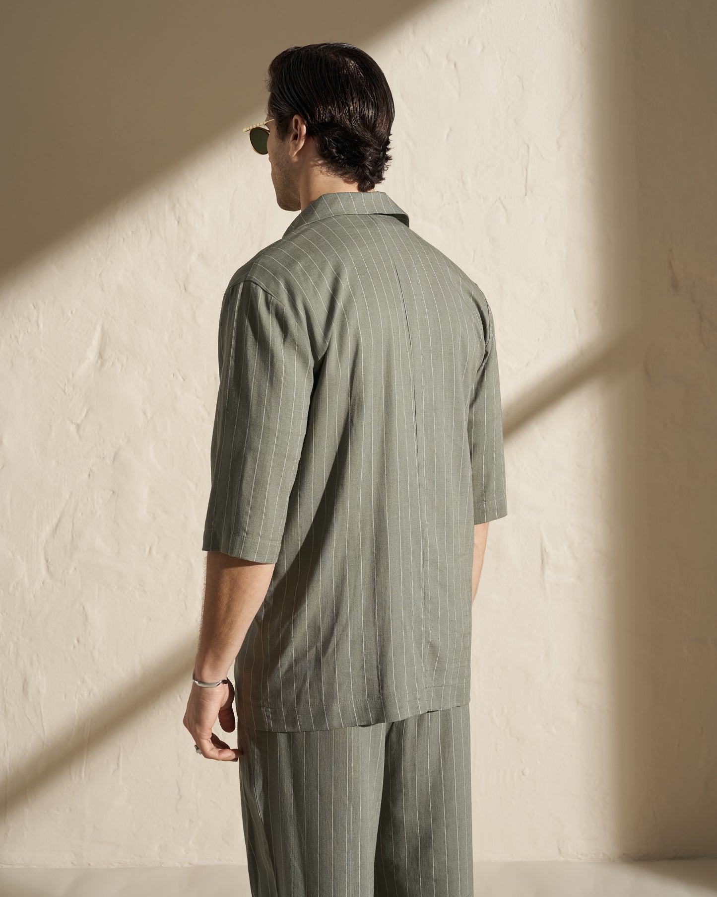 Lightweight Double-Breasted Pinstripe Blazer
