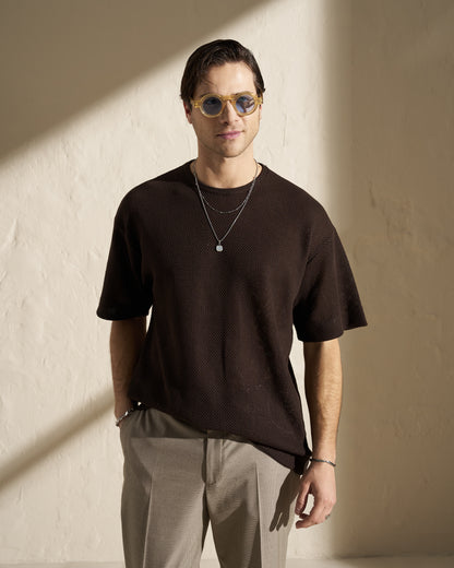 TEXTURED KNIT T-SHIRT