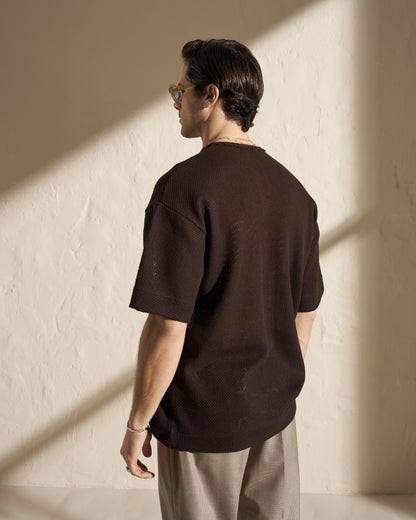 TEXTURED KNIT T-SHIRT