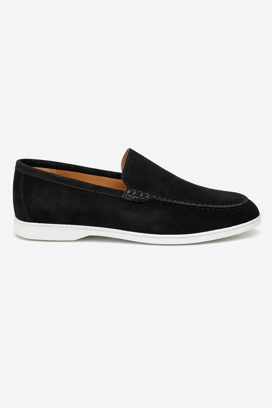 Black Suede Slip-On Loafers – Minimal & Modern Comfort