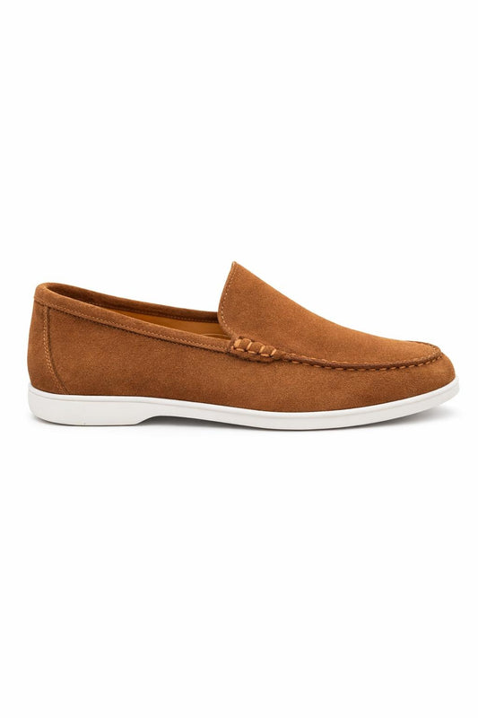 Cognac Suede Slip-On Loafers – Refined Summer Essential