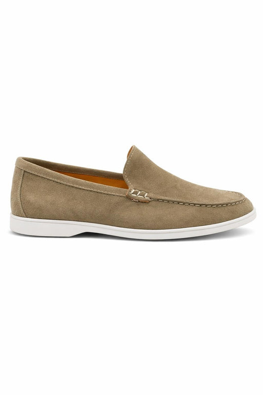 Light Olive Suede Slip-On Loafers – Modern Summer Essential