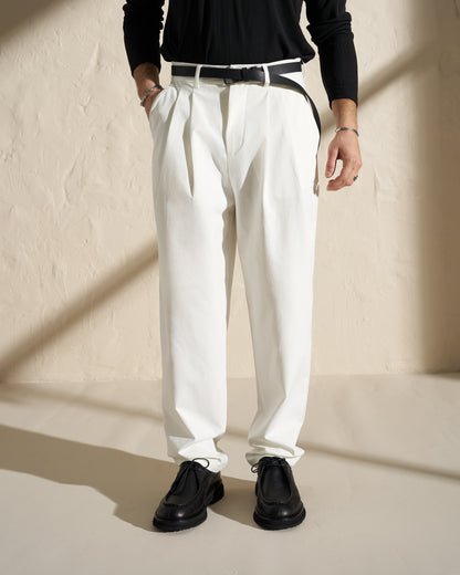 Tailored Pleated Trousers – Off White