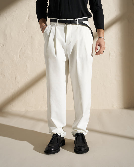 Tailored Pleated Trousers – Off White