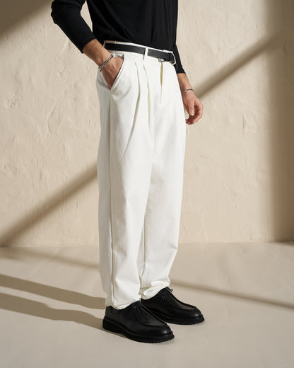 Tailored Pleated Trousers – Off White