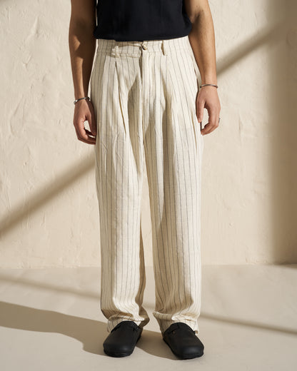 Striped Relaxed-Fit Trousers