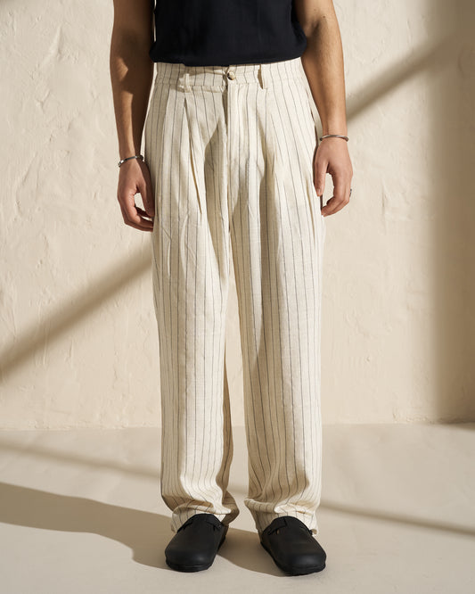 Striped Relaxed-Fit Trousers