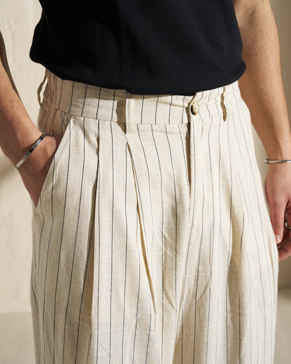 Striped Relaxed-Fit Trousers