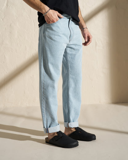 Light Wash Straight Fit Denim Jeans