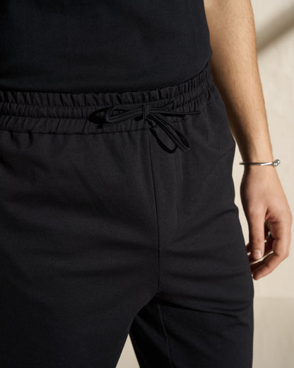 Tailored Drawstring Pants – Black