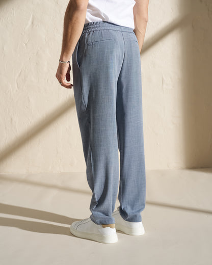 Relaxed Drawstring Trousers – Blue