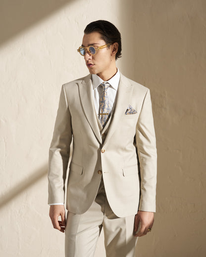 Men’s Three-Piece Suit – Light Beige