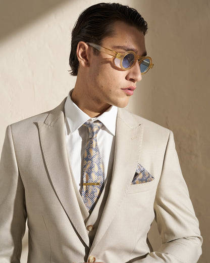 Men’s Three-Piece Suit – Light Beige