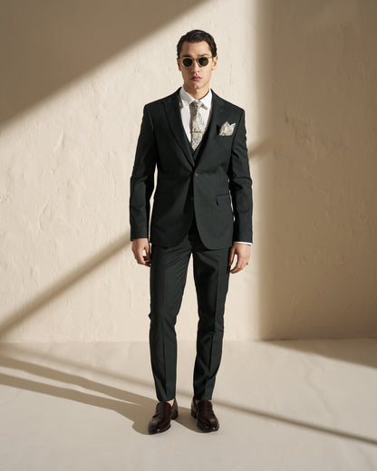Men’s Three-Piece Suit – Dark Green