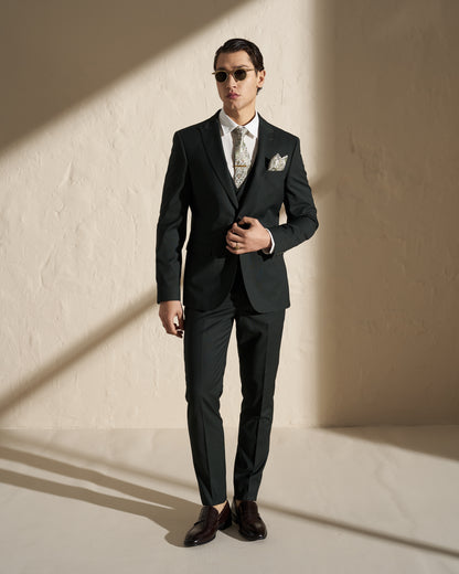 Men’s Three-Piece Suit – Dark Green