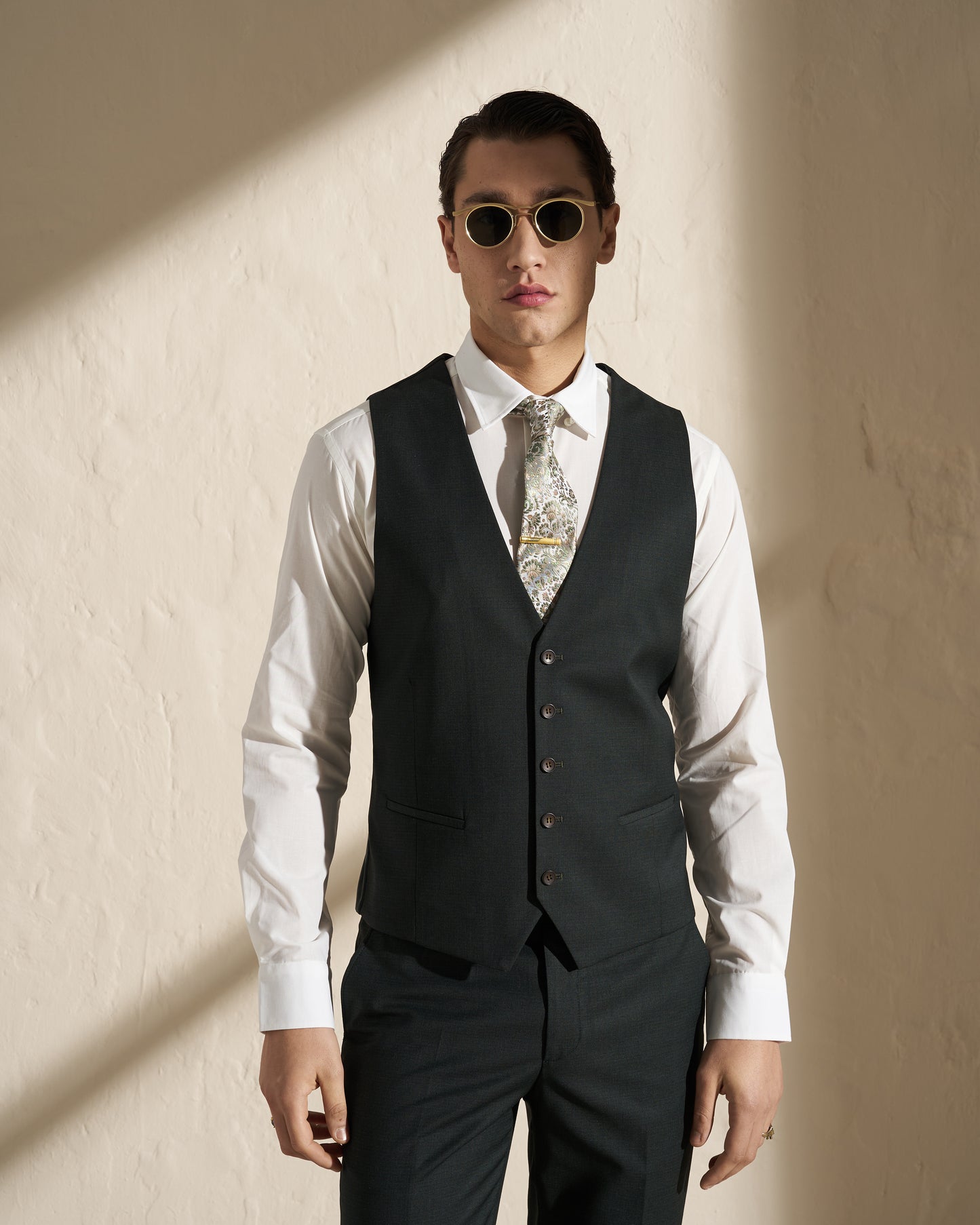 Men’s Three-Piece Suit – Dark Green