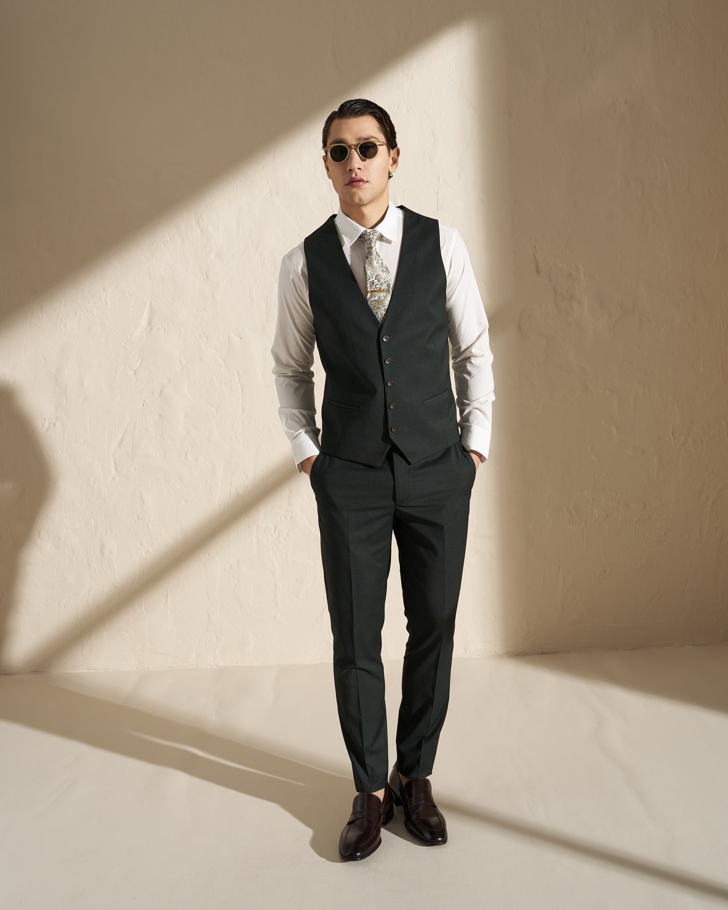 Men’s Three-Piece Suit – Dark Green