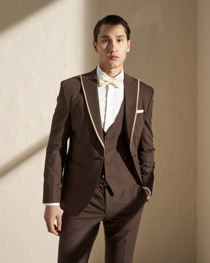 Men’s Three-Piece Tuxedo – Chocolate Brown