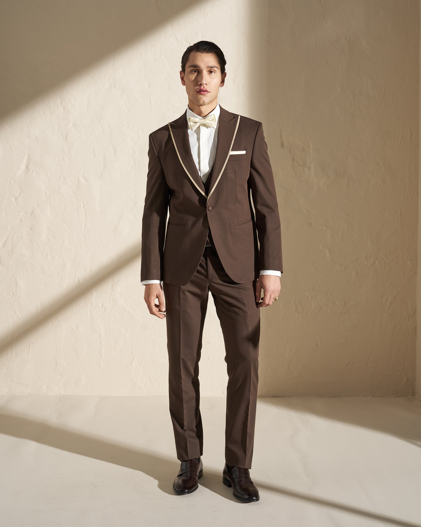 Men’s Three-Piece Tuxedo – Chocolate Brown