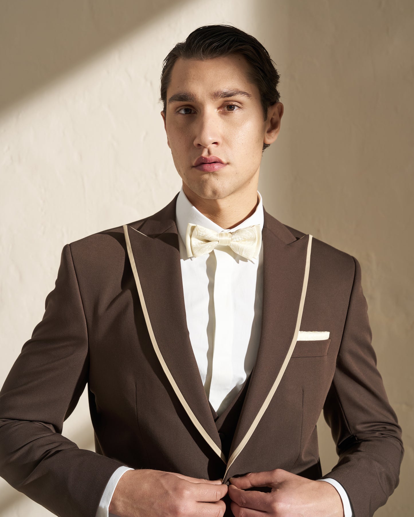 Men’s Three-Piece Tuxedo – Chocolate Brown