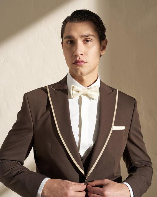 Men’s Three-Piece Tuxedo – Chocolate Brown