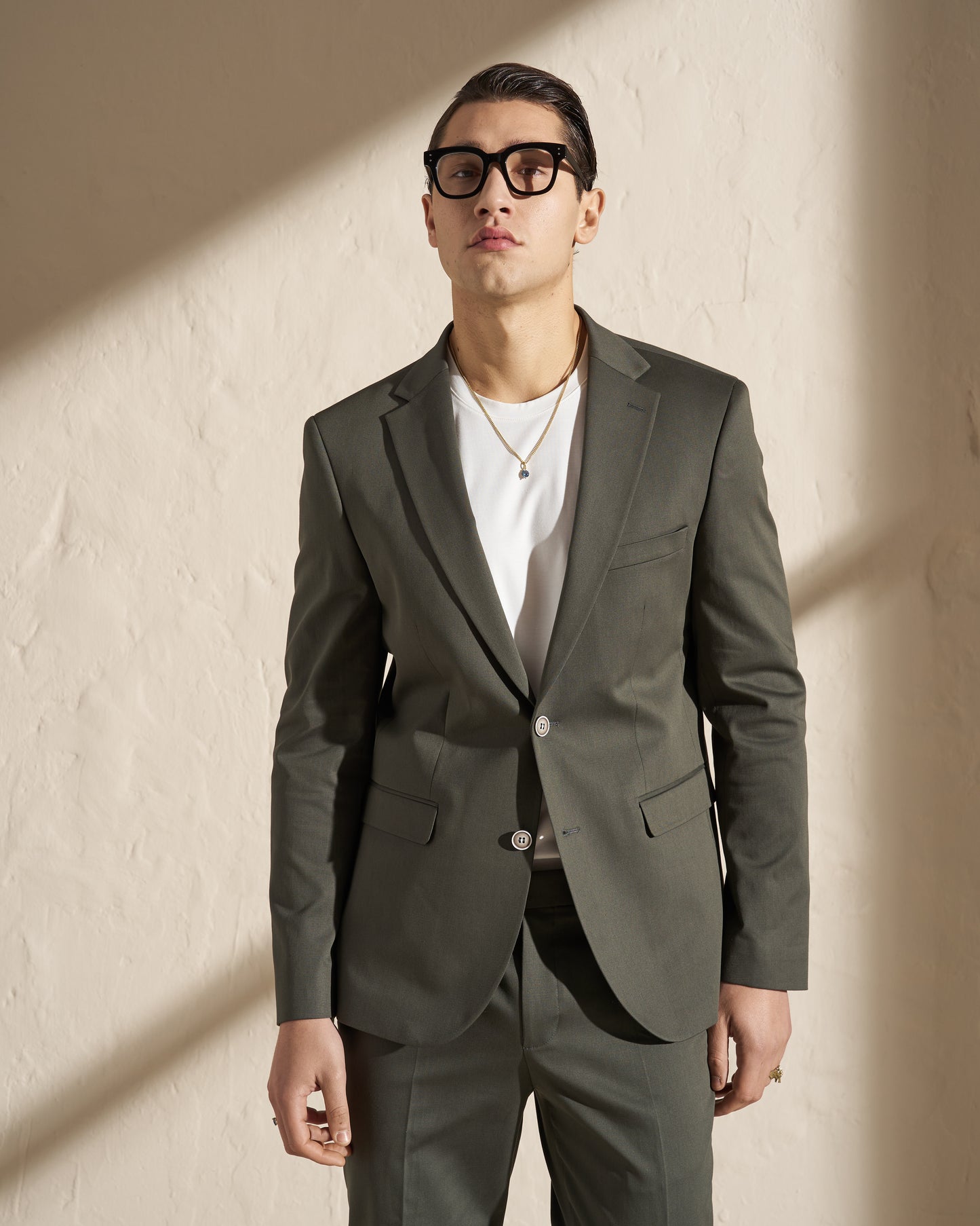 Men’s Two-Piece Suit – Olive Green