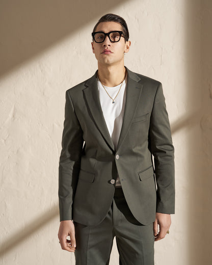 Men’s Two-Piece Suit – Olive Green