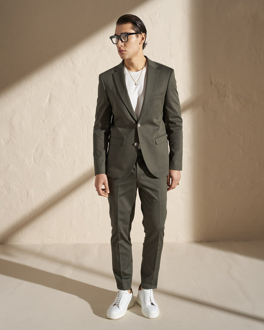 Men’s Two-Piece Suit – Olive Green
