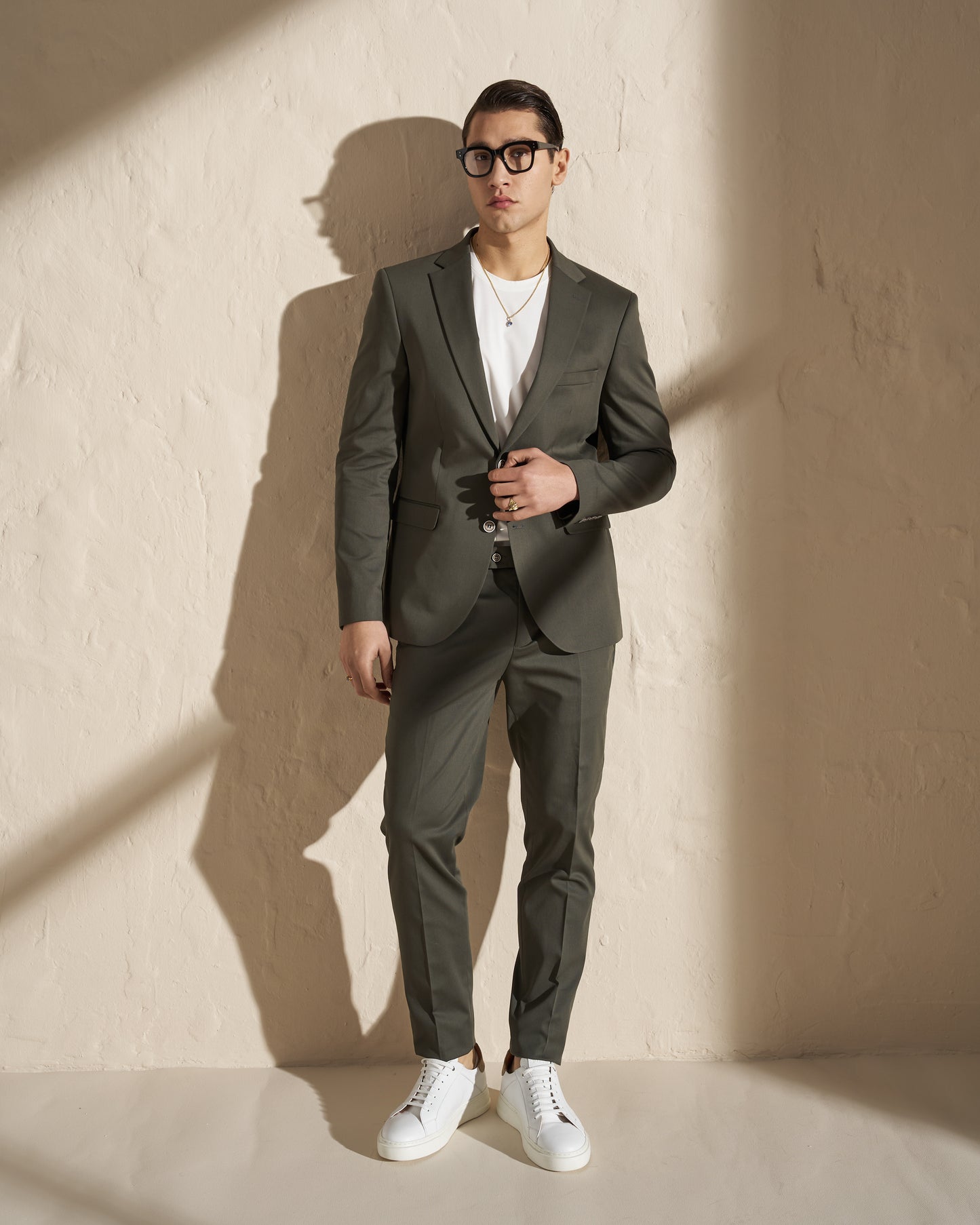 Men’s Two-Piece Suit – Olive Green