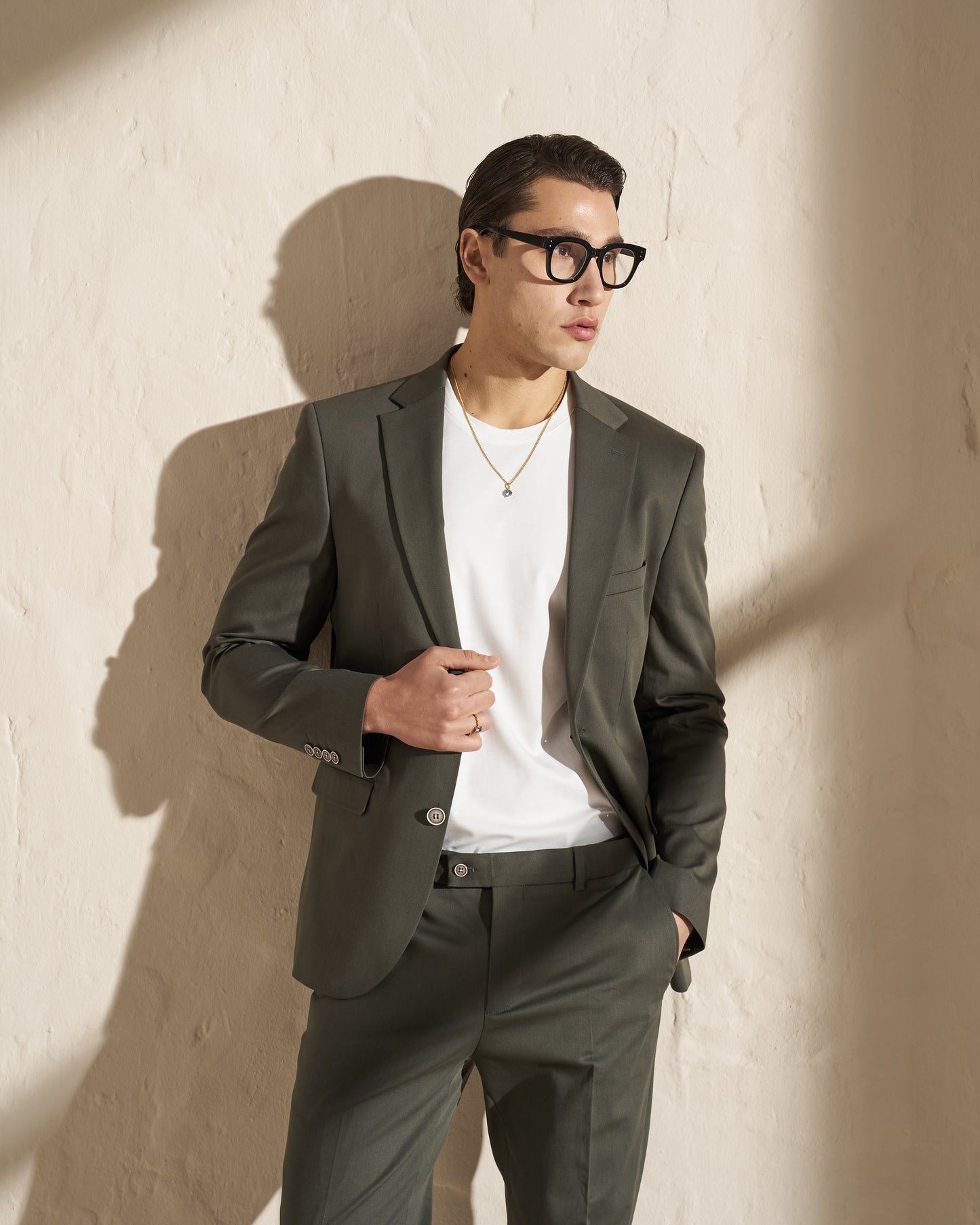 Men’s Two-Piece Suit – Olive Green