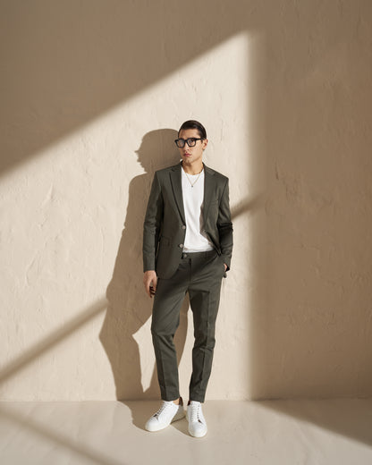 Men’s Two-Piece Suit – Olive Green