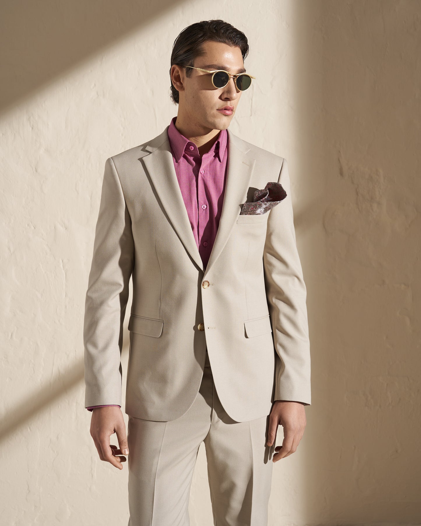 Men’s Two-Piece Suit – Light Beige
