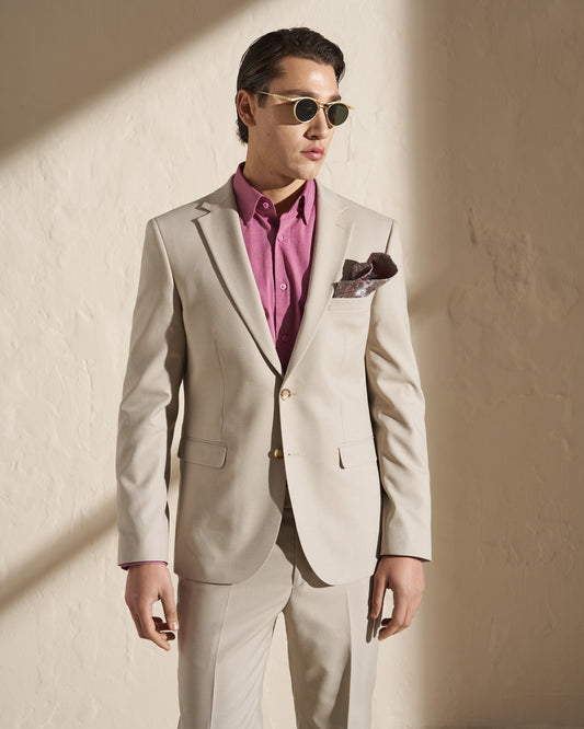 Men’s Two-Piece Suit – Light Beige