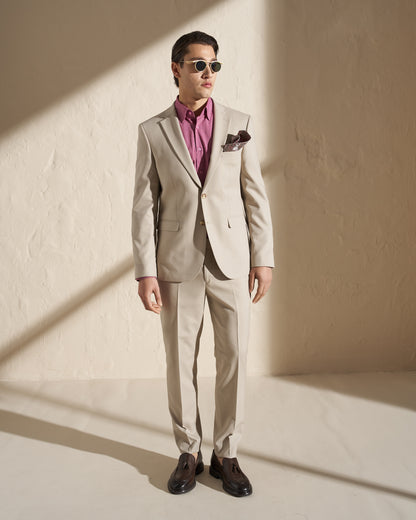 Men’s Two-Piece Suit – Light Beige