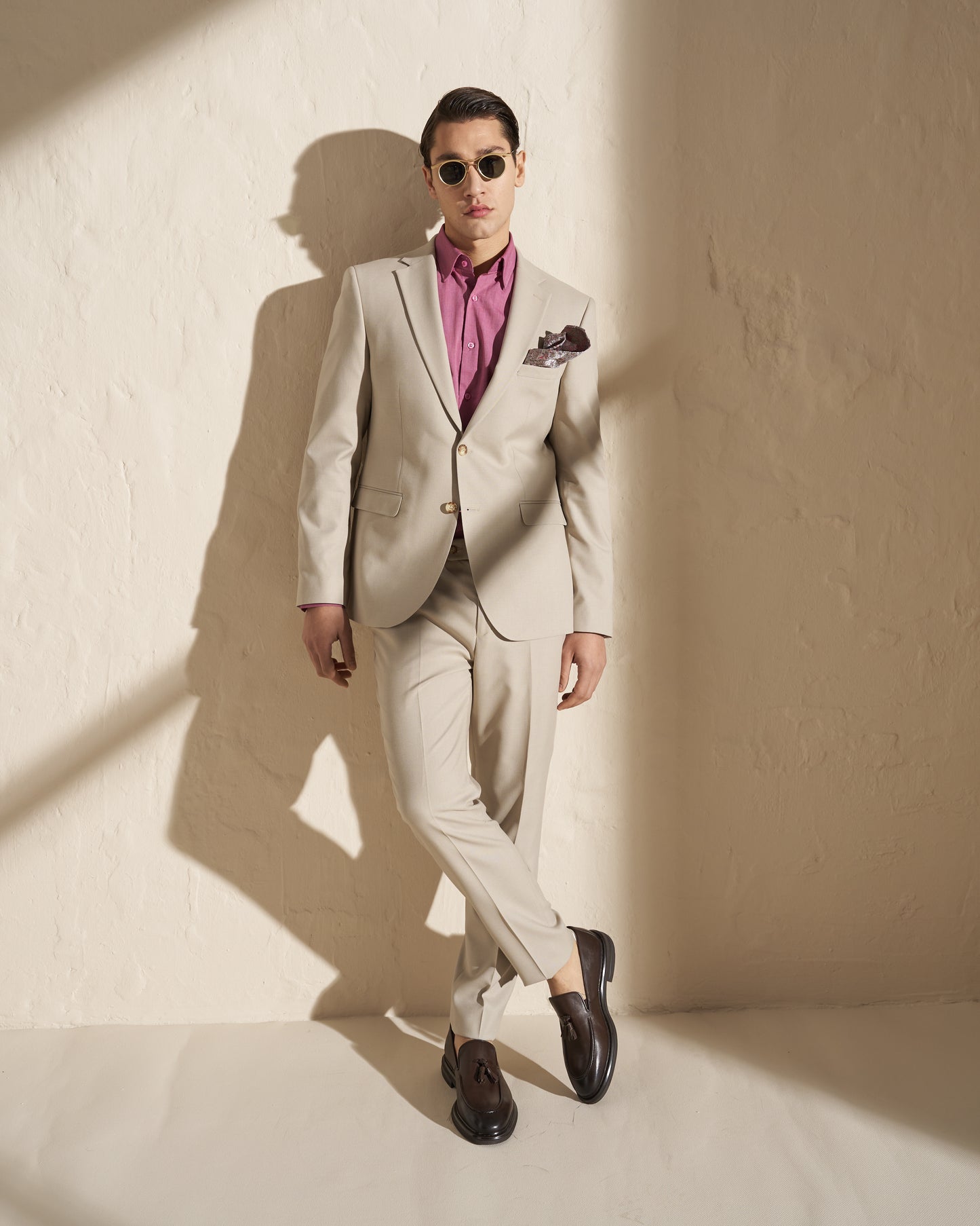 Men’s Two-Piece Suit – Light Beige