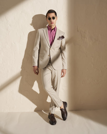 Men’s Two-Piece Suit – Light Beige