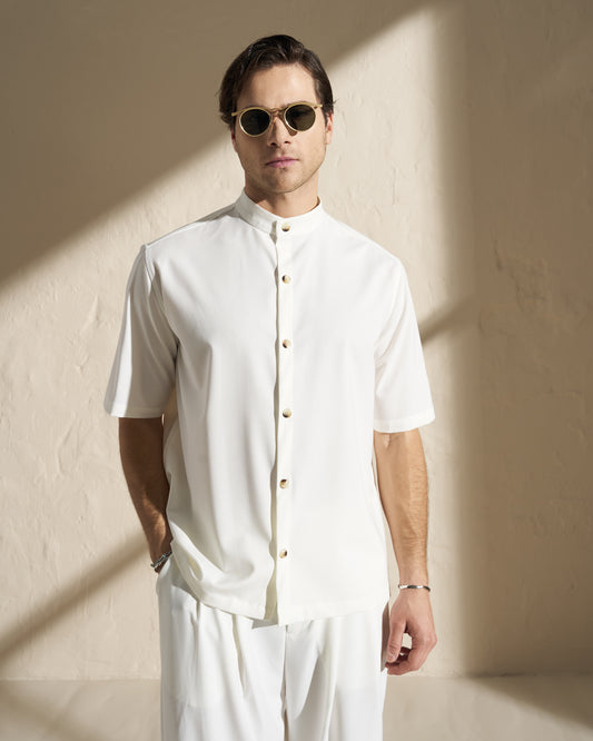 MINIMAL BAND COLLAR SHIRT