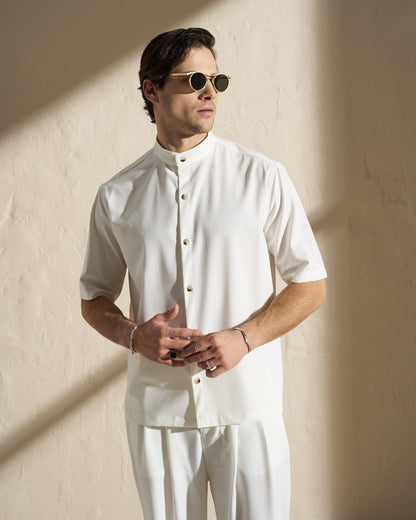 MINIMAL BAND COLLAR SHIRT